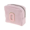 thumbnail image 1 of Unique Bargains 1 Pc Letter O Pattern Makeup Bag for Travel Pink Corduroy, 1 of 6