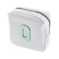 thumbnail image 1 of Unique Bargains 1 Pc Letter O Pattern Makeup Bag for Travel White Corduroy, 1 of 6