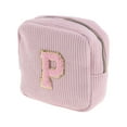 thumbnail image 1 of Unique Bargains 1 Pc Letter P Pattern Makeup Bag for Travel Pink Corduroy, 1 of 6