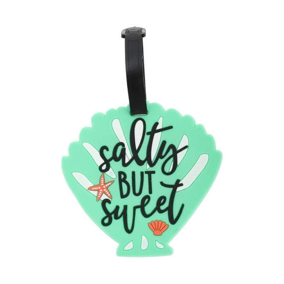 Unique Bargains 1 Pc Letter Shell Luggage Tag for Travelling Green Soft Rubber