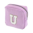 thumbnail image 1 of Unique Bargains 1 Pc Letter U Pattern Makeup Bag for Travel Pink Purple Corduroy, 1 of 6