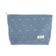 thumbnail image 1 of Unique Bargains 1 Pc Lightweight Clutch Heart Bow Large Makeup Bag for Vacation Blue Canvas, 1 of 6