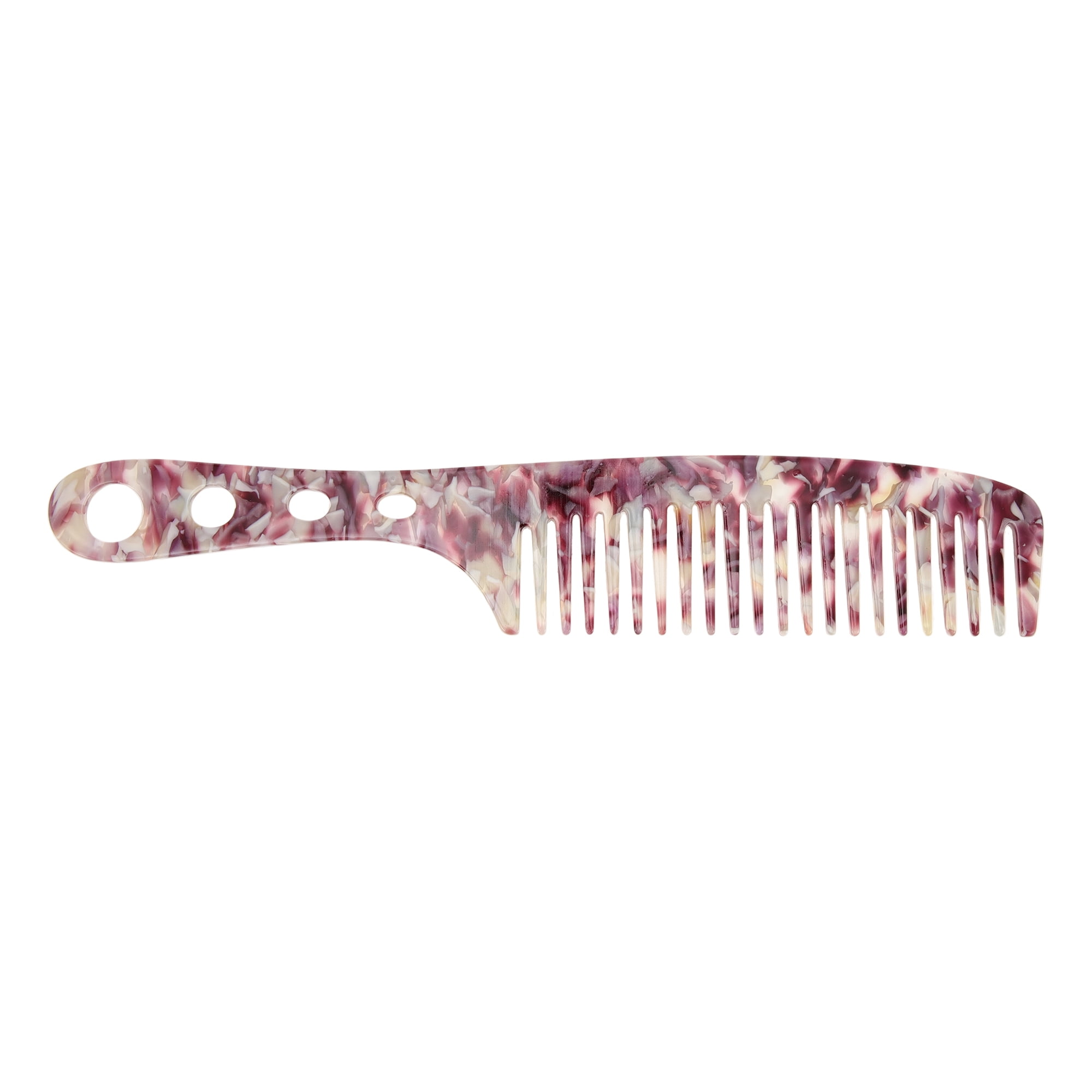 Unique Bargains 1 Pc Lightweight Long Handle Hair Comb for All Hair Types Purple, White