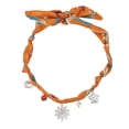thumbnail image 1 of Unique Bargains 1 Pc Lightweight Scarf Necklace with Charm Adjustable Tie Statement Choker for Women Orange Blue White, 1 of 5