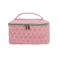 thumbnail image 1 of Unique Bargains 1 Pc Lightweight Square Dots Travel Cosmetic Bag for Travel Red Gray Polyester, 1 of 5