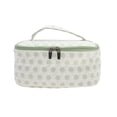 thumbnail image 1 of Unique Bargains 1 Pc Lightweight Square Dots Travel Cosmetic Bag for Travel White Green Polyester, 1 of 6