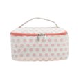 thumbnail image 1 of Unique Bargains 1 Pc Lightweight Square Dots Travel Cosmetic Bag for Travel White Pink Polyester, 1 of 6