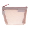 thumbnail image 1 of Unique Bargains 1 Pc Lightweight Three-Dimensional Triangular Mesh Makeup Bag for Vacation Nylon Pink, 1 of 6