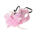thumbnail image 1 of Unique Bargains Halloween Christmas 1 Pc Lily Princess Half Face Party Mask for Masquerade Party Pink, 1 of 4