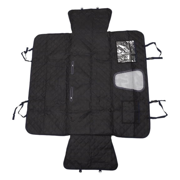 Unique Bargains 1 Pc Load-bearing Car Seat Cover with Safety Belts Hanging Ropes for Pet Black Blue
