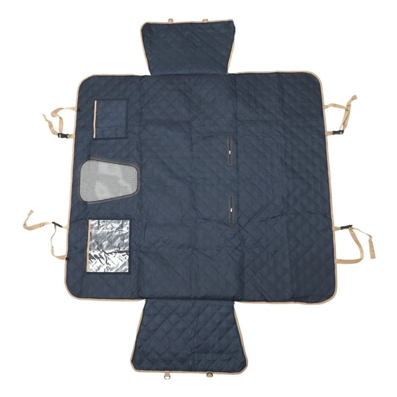 Unique Bargains 1 Pc Load-bearing Car Seat Cover with Safety Belts Hanging Ropes for Pet Blue