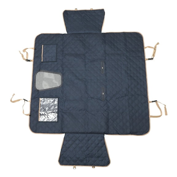 Unique Bargains 1 Pc Load-bearing Car Seat Cover with Safety Belts Hanging Ropes for Pet Blue