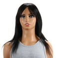 thumbnail image 1 of Unique Bargains 1 Pc Long Hair Straight Bangs Hair Wig Real Human Hair 14in Human Wig Black for Women, 1 of 6