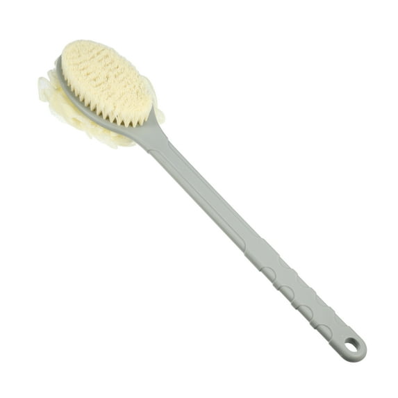 Unique Bargains 1 Pc Long Handle Bath Brush Back Scrubber for Bath for Shower 4.33"x2.56" Gray