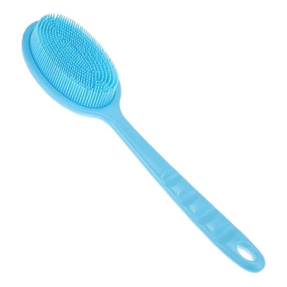 Unique Bargains 1 Pc Long Handle Bath Brush Back Scrubber for Bathroom 13.39" Length Blue
