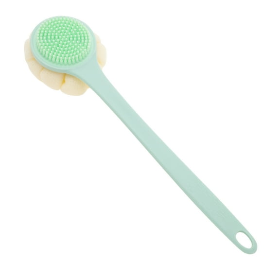 Unique Bargains 1 Pc Long Handle Double Sided Bath Brush Back Scrubber Green
