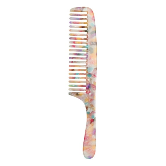 Unique Bargains 1 Pc Long Handle Hair Comb Colorful Acetate Sheet