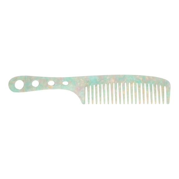 Unique Bargains 1 Pc Long Handle Hair Comb Light Green Acetate Sheet