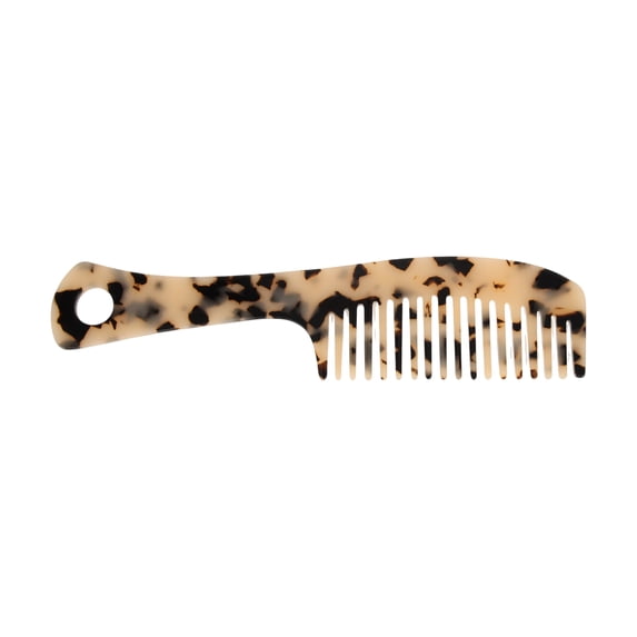 Unique Bargains 1 Pc Long Handle Hair Comb White Acetate Sheet