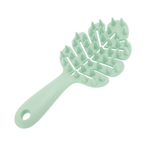 Unique Bargains 1 Pc Long Handle Massage Hair Brush for Head Massage 7.48"x3.15"x0.79" Green