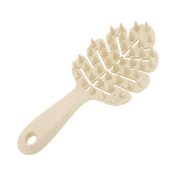 Unique Bargains 1 Pc Long Handle Massage Hair Brush for Head Massage 7.48"x3.15"x0.79" Lvory White