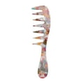 thumbnail image 1 of Unique Bargains 1 Pc Long Handle Wide Tooth Comb Colorful Acetate Sheet, 1 of 6