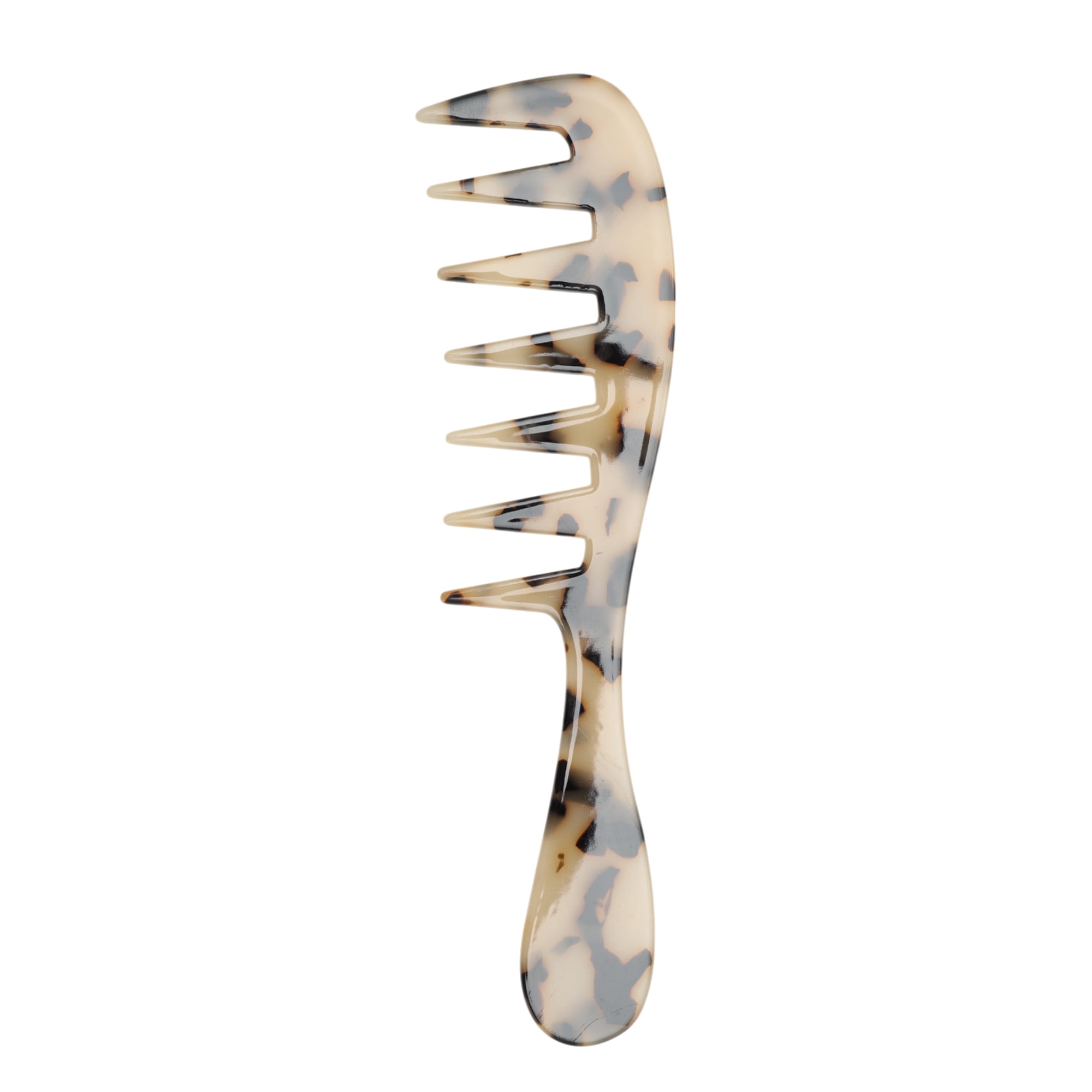 Unique Bargains 1 Pc Long Handle Wide Tooth Comb for All Hair Types Care Beige, Black