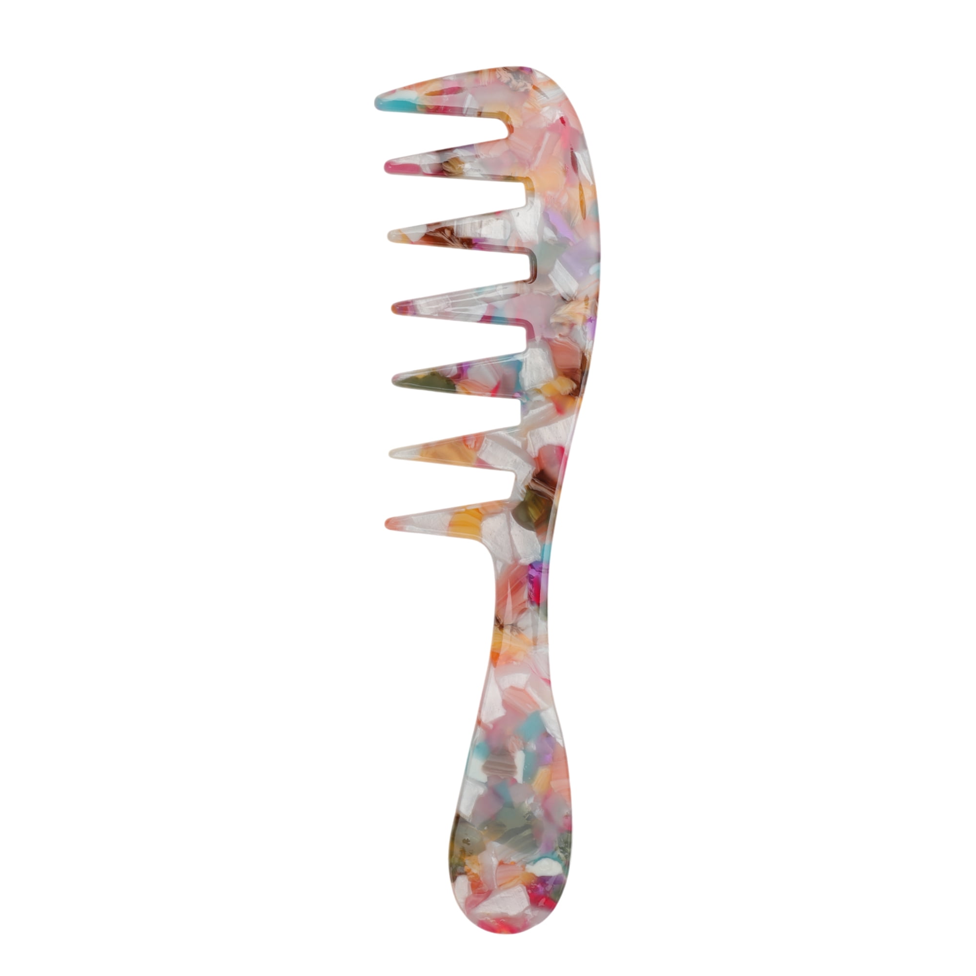 Unique Bargains 1 Pc Long Handle Wide Tooth Comb for All Hair Types Care Colorful