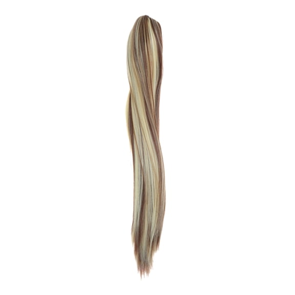 Unique Bargains 1 Pc Long Straight Hair Wig Hair Clips for Hair Extension 21.65" Length Beige Brown