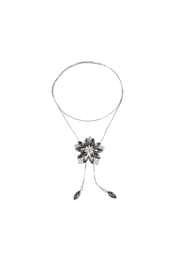 1 Pc Long Sweater Necklace Adjustable Simple Long Pendant Pendant Necklace 31.89" Gray Silver Tone