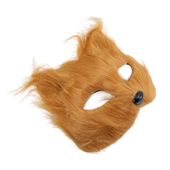 Unique Bargains 1 Pc Long-haired Foxes Party Mask Yellow Plastic