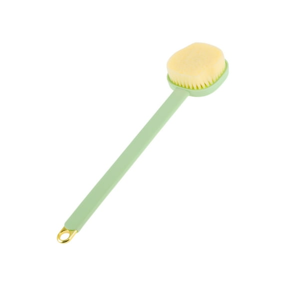 Unique Bargains 1 Pc Long handle Bath Brush Body Scrubber for Bathroom 13.77"x2.75"x1.37" Green