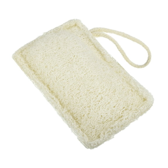 Unique Bargains 1 Pc Loofah Pad Brush Body Scrubber for Bathroom 4.45"x2.87" Beige