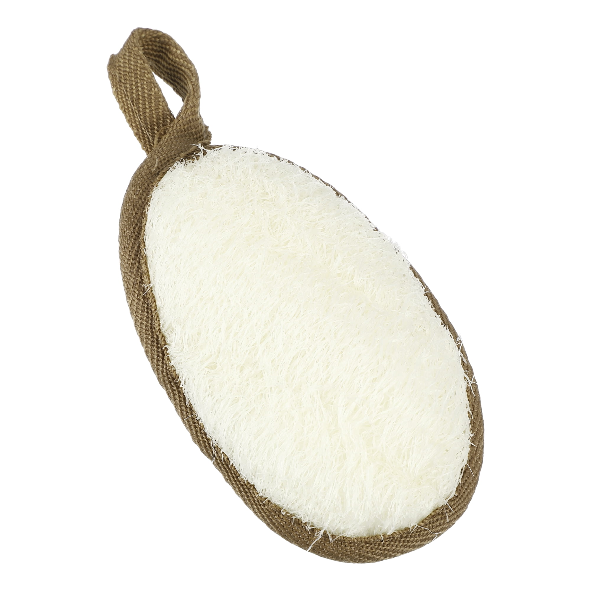 Unique Bargains 1 Pc Loofah Pad Brush Body Scrubber for Bathroom 5.12"x3.35" White