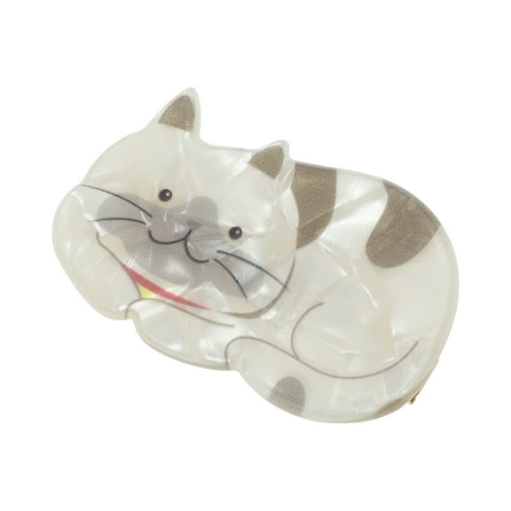 Unique Bargains 1 Pc Lovely Cartoon Cat Hair Clips for Home Beige Brown