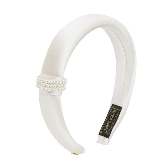 Unique Bargains 1 Pc Luxury High Cranium Pearl Headbands White