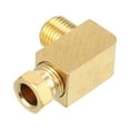 thumbnail image 1 of Unique Bargains 1 Pc M10x1 Universal 90 Degree Elbow Brass Fitting Compression - Car Fitting Connector Adapter - Brass Gold Tone 6mm, 1 of 7
