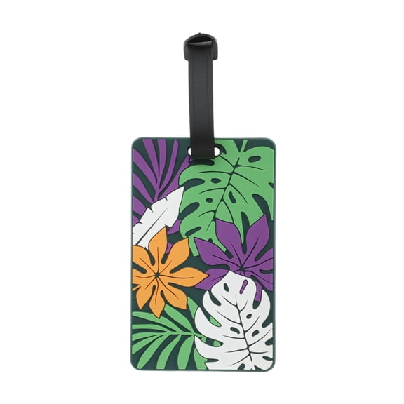 Unique Bargains 1 Pc Maple Leaves Luggage Tag for Travelling Multicolored Soft Rubber