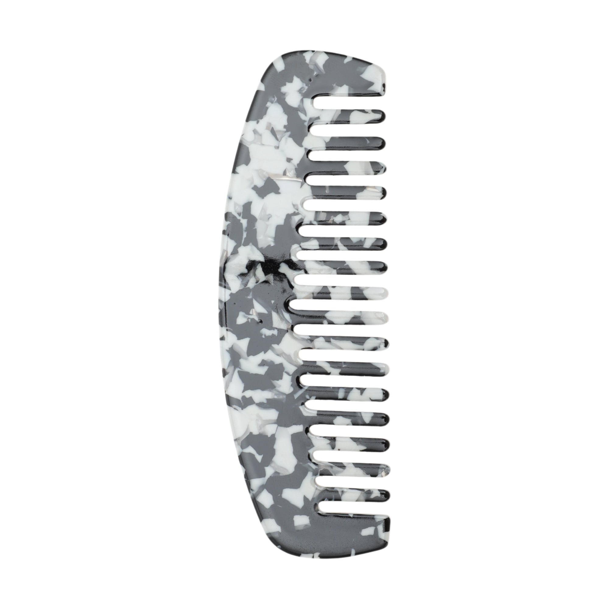 Unique Bargains 1 Pc Marble Hair Comb Designed for Making hair Smooth Black and White