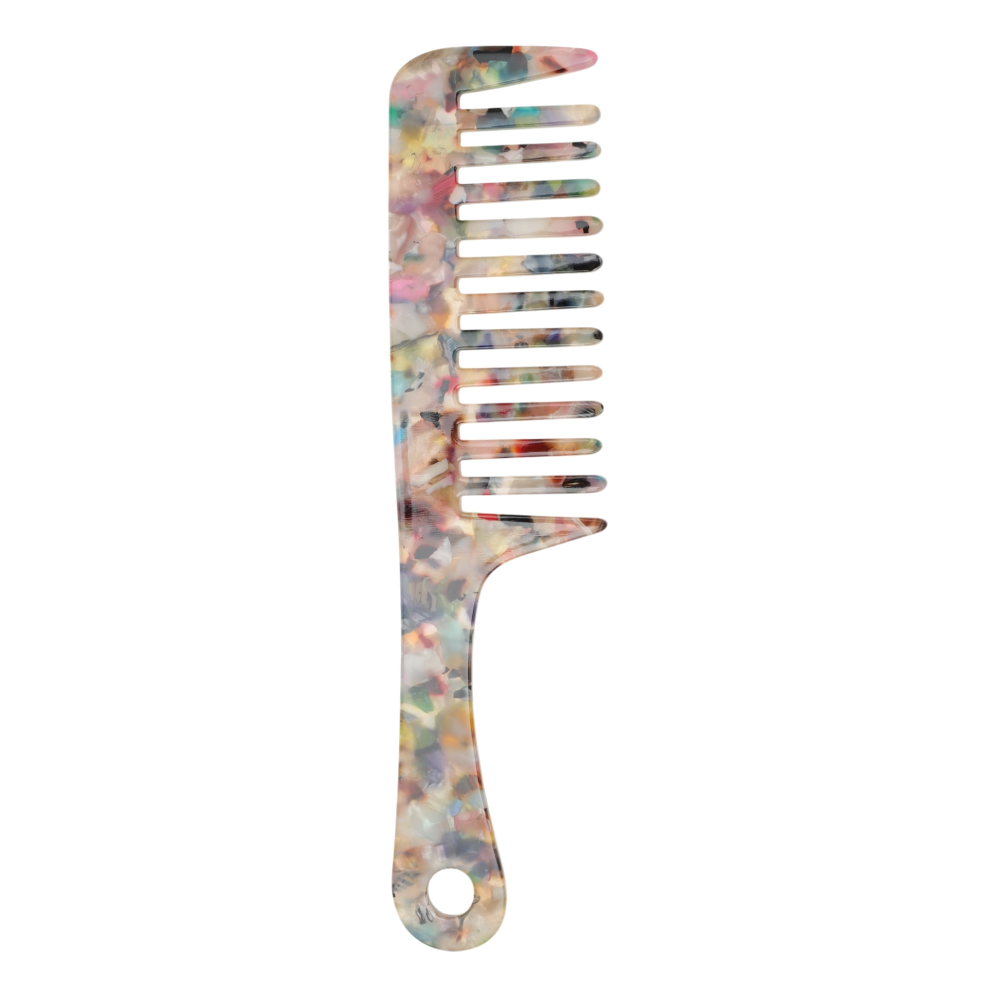 Unique Bargains 1 Pc Marble Handle Hair Comb for All Hair Types Styles Multicolored