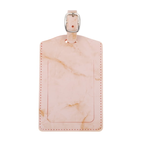 Unique Bargains 1 Pc Marble Pattern Luggage Tag for Travelling Brown Polyurethane