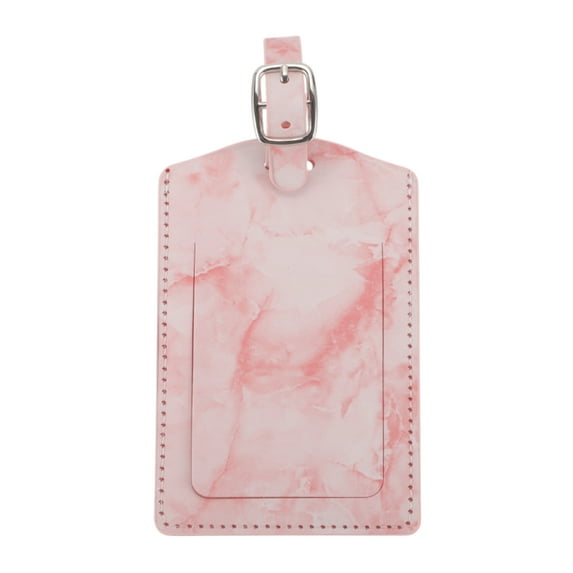 Unique Bargains 1 Pc Marble Pattern Luggage Tag for Travelling Pink Polyurethane