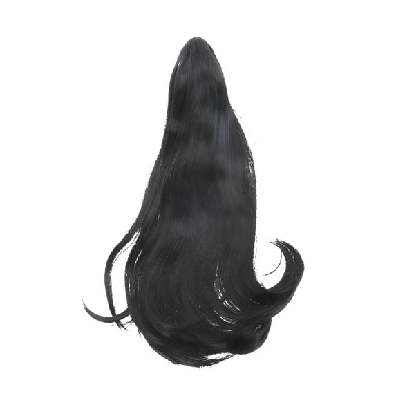 Unique Bargains 1 Pc Medium Length Ponytail Wig Hair Clips for Hair Extension 17.72" Length Black