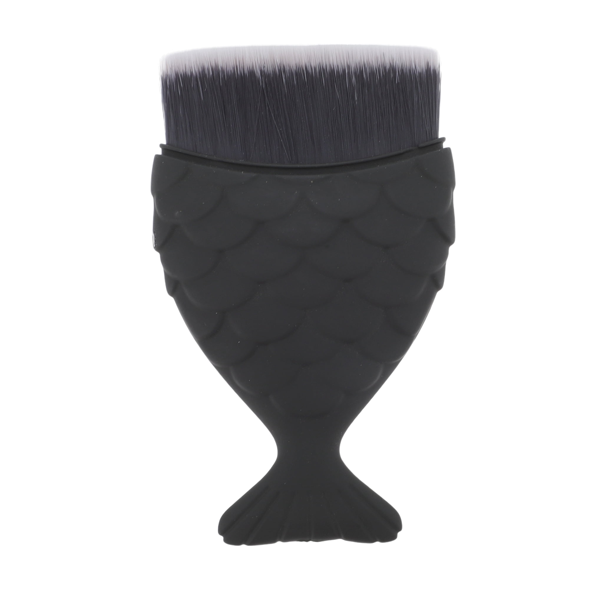 Unique Bargains 1 Pc Mermaids Shape Foundation Brush for Travel Black