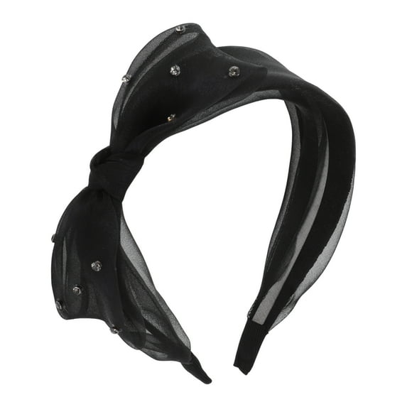 Unique Bargains 1 Pc Mesh Bow Headbands for Women Black