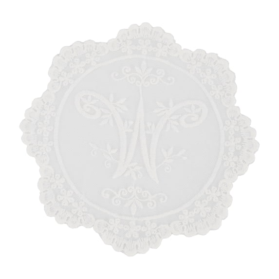 Unique Bargains 1 Pc Mesh Embroidery Drink Coaster White