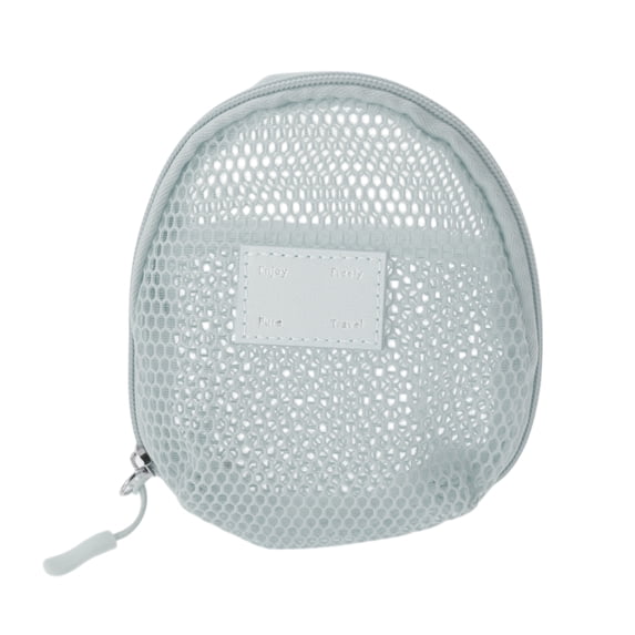 Unique Bargains 1 Pc Mesh Hand-held Sundries Makeup Bag Gray 4.92in