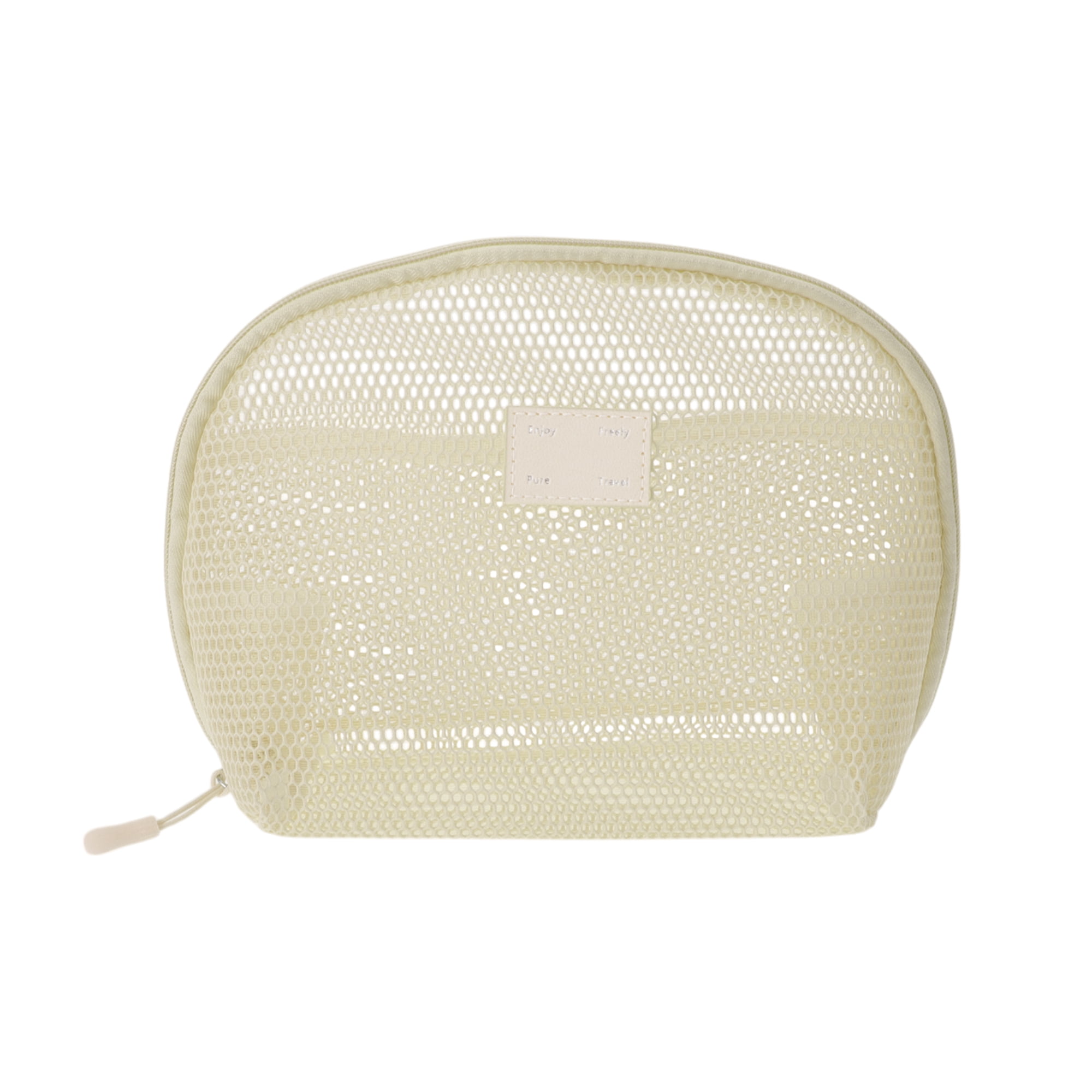 Unique Bargains 1 Pc Mesh Hand-held Sundries Makeup Bag White 9.84in
