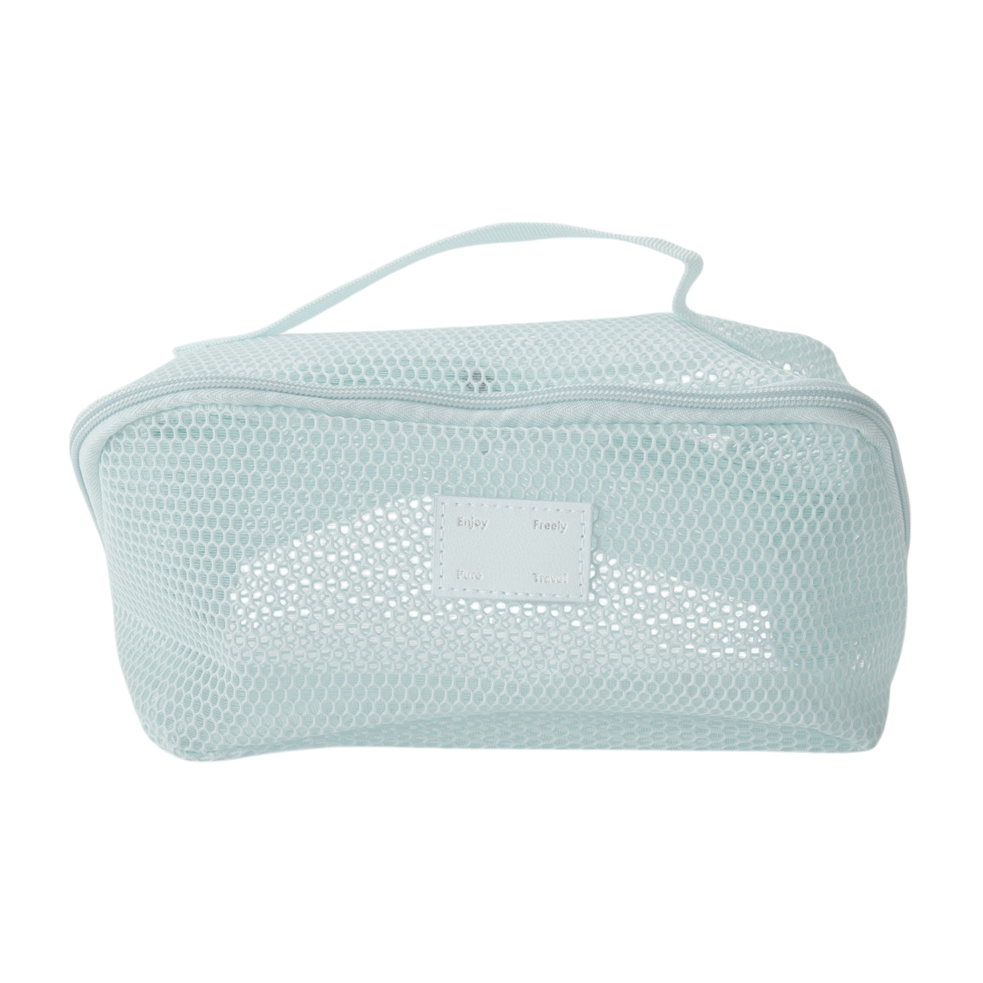 Unique Bargains 1 Pc Mesh Multifunctional Portable Makeup Bag for Travel Blue, Gray