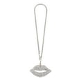 thumbnail image 1 of Unique Bargains 1 Pc Metal Faux Crystal Lips with Rhinestones Car Rear View Mirror Pendant Accessories Car Hanging Ornament White, 1 of 6